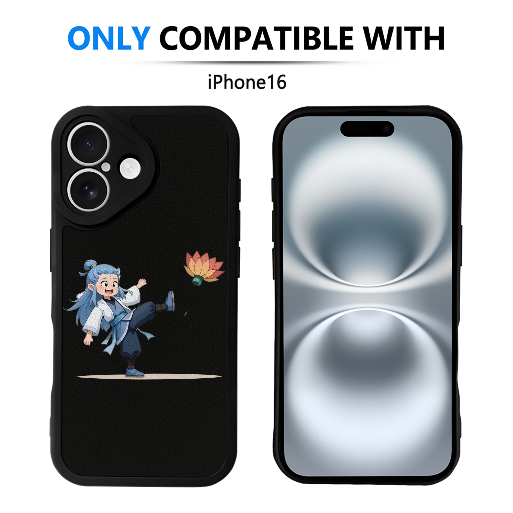 （画像用） Ne Zha 2 ナタ 魔童の大暴れ 【iPhone 16シリーズ対応】シリコンスマホケース（レザー調） 材質：シリコン